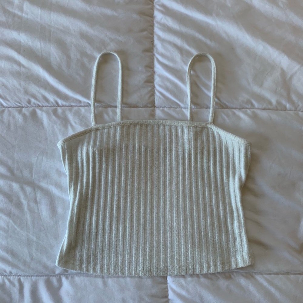Creme colored ribbed cami